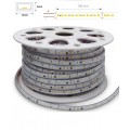 Tira LED 230V monocolor 19W/mt 120L/mt. SMD 2835 IP67 12x6mm corte cada 100mm, Bobina 50mts x 5,70€/m